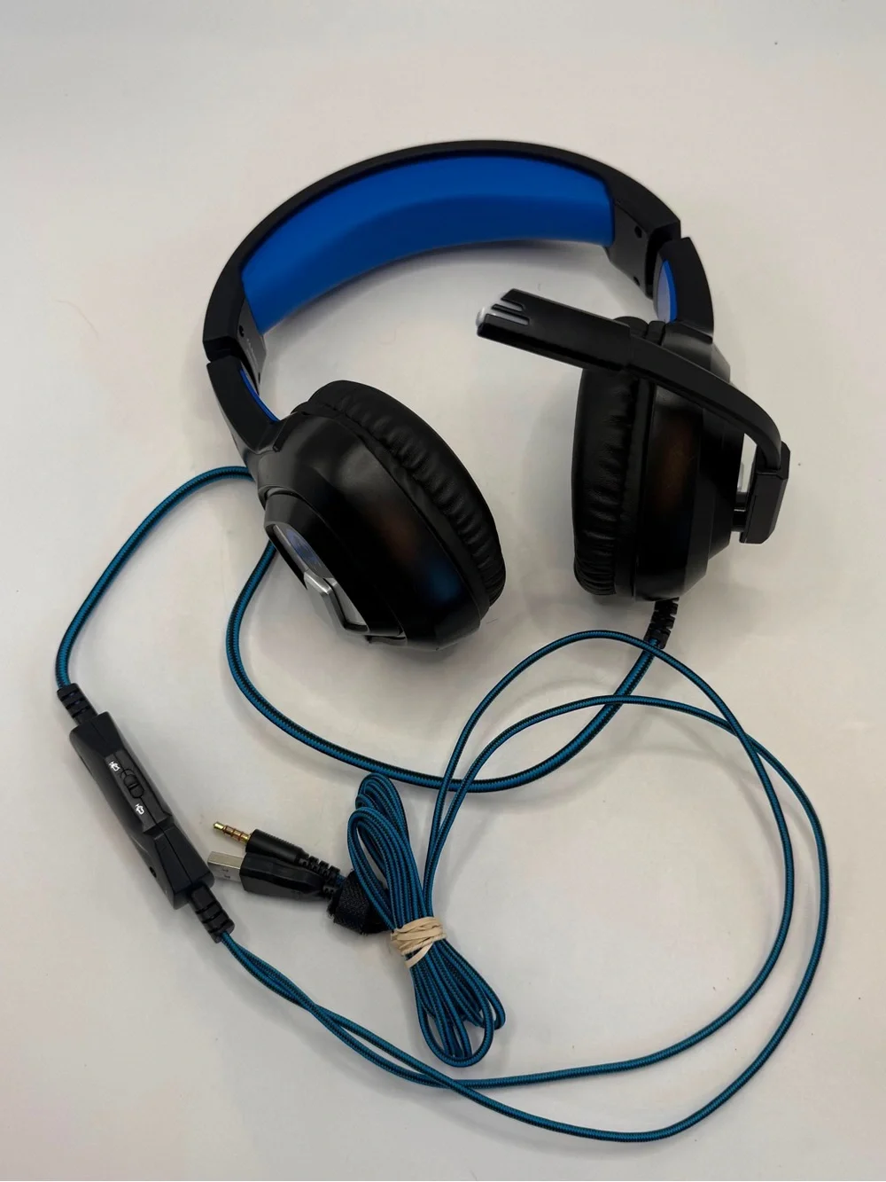 Wired Gaming Headset w/ Mic USB 3.5mm Over Ear PC PS4 PS5 Xbox Black Blue
